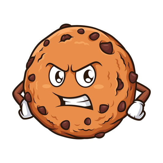 Angry chocolate chip cookie. PNG - JPG and vector EPS (infinitely scalable).