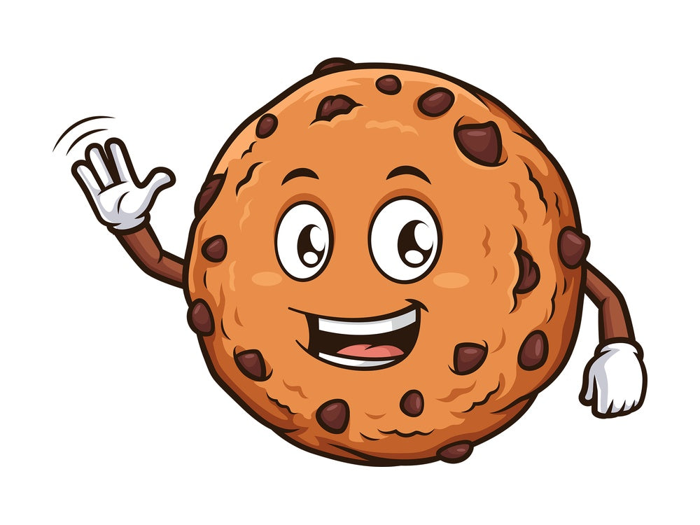 Friendly cookie waving. PNG - JPG and vector EPS (infinitely scalable).