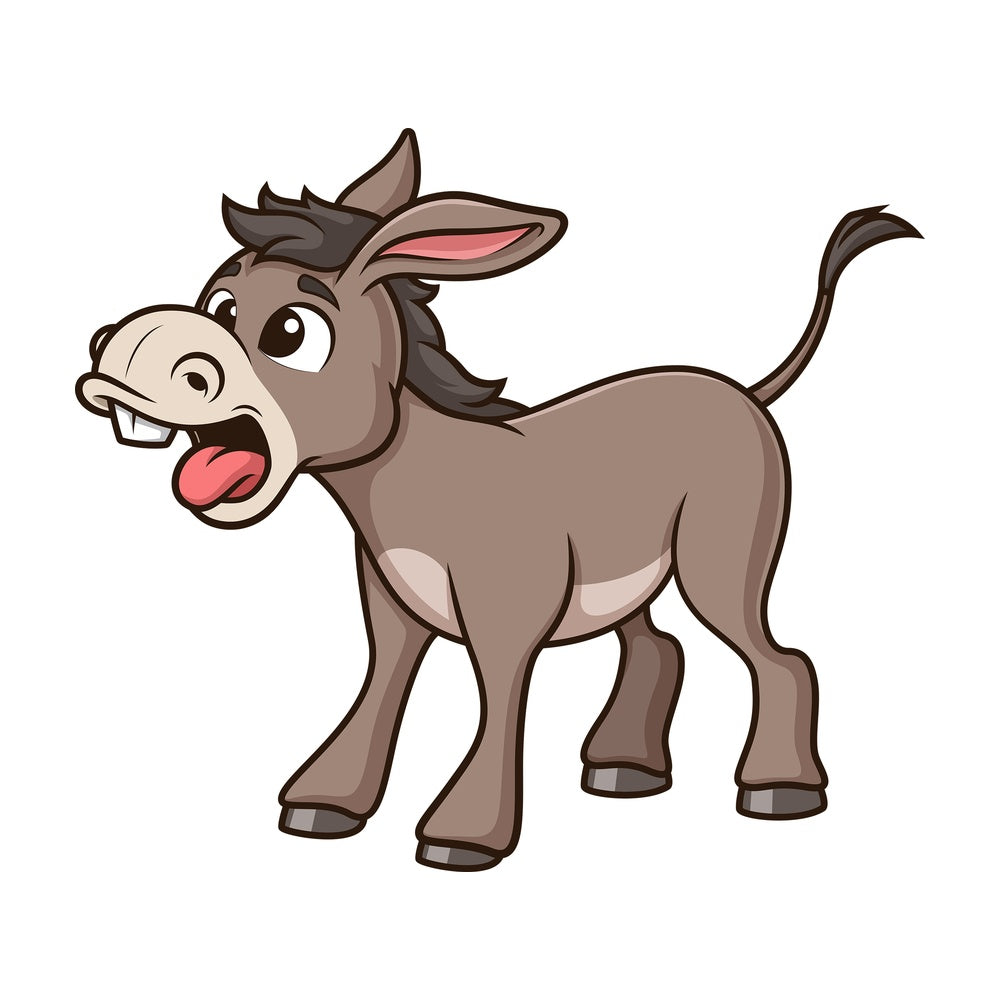 Donkey braying. PNG - JPG and vector EPS (infinitely scalable).