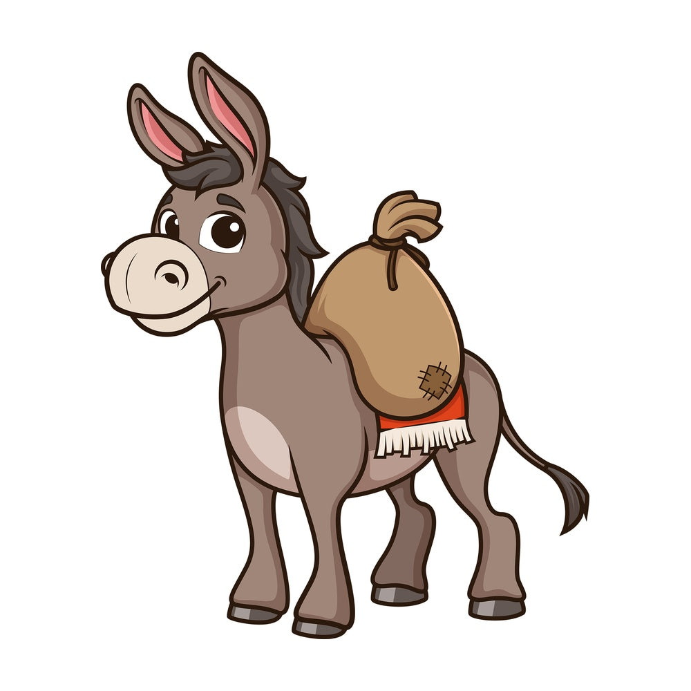 Donkey carrying load. PNG - JPG and vector EPS (infinitely scalable).