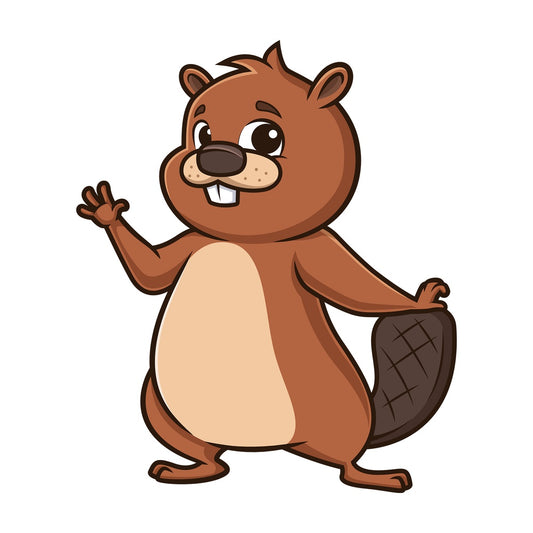 Happy beaver. PNG - JPG and vector EPS (infinitely scalable).