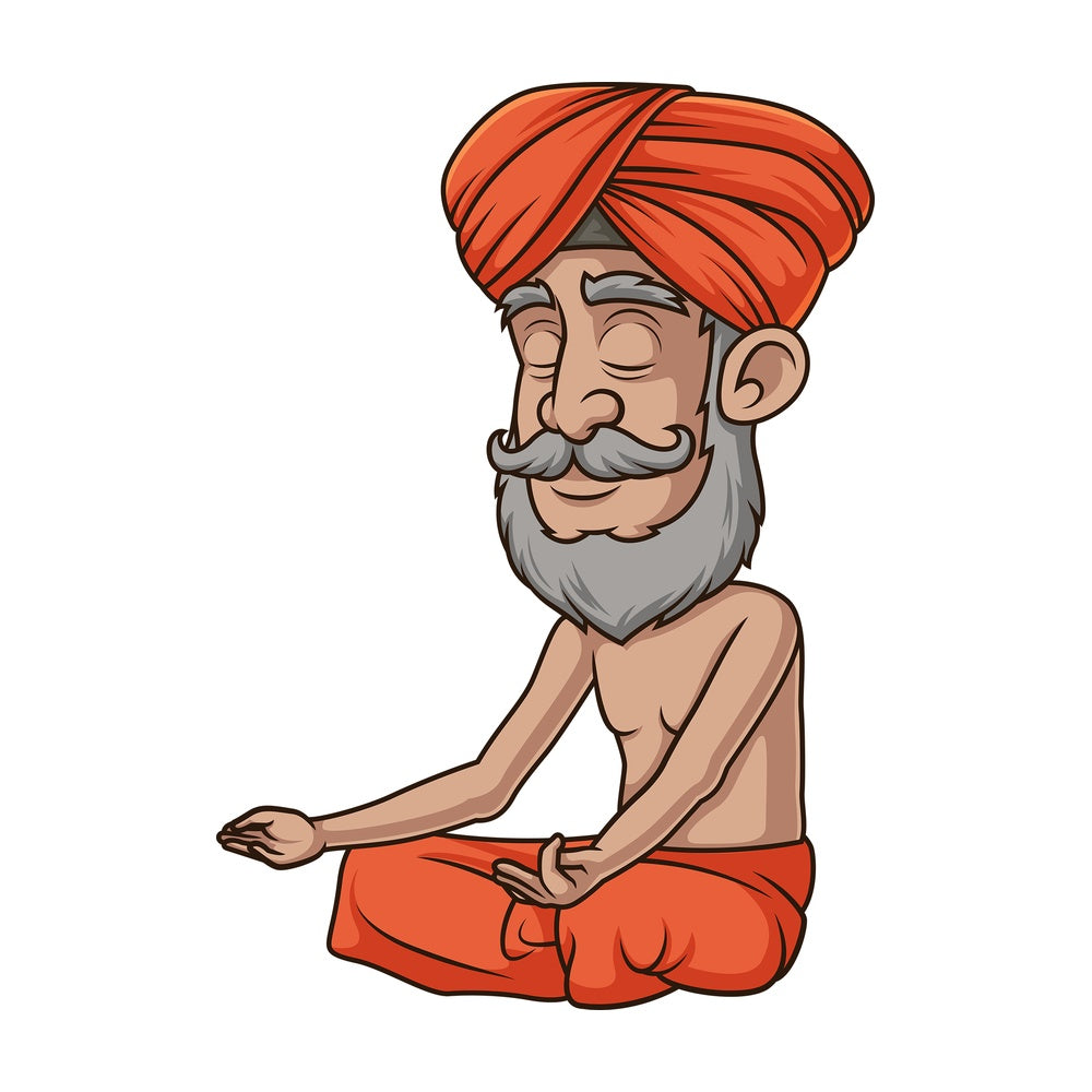 Floating indian guru gyan mudra. PNG - JPG and vector EPS (infinitely scalable).