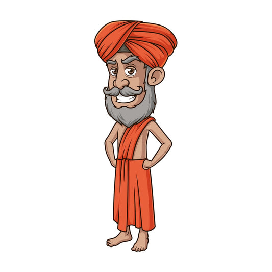 Angry indian guru. PNG - JPG and vector EPS (infinitely scalable).