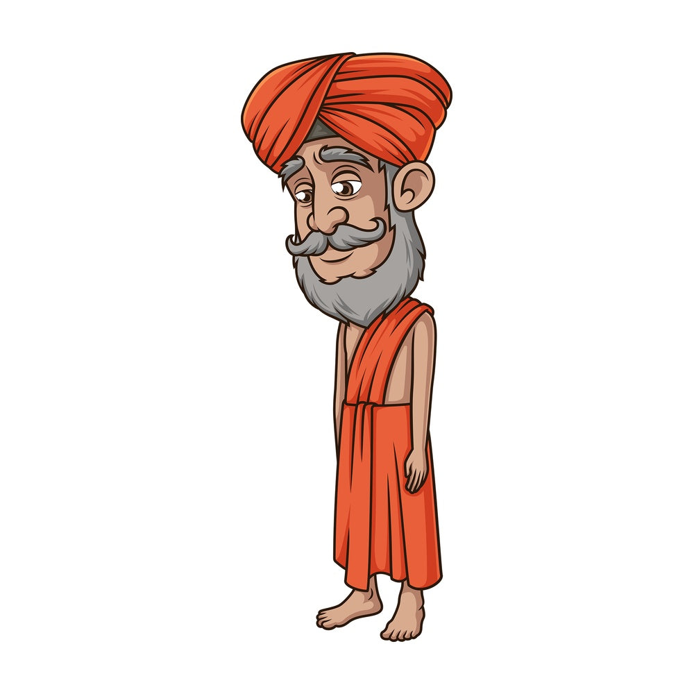 Sad indian guru. PNG - JPG and vector EPS (infinitely scalable).