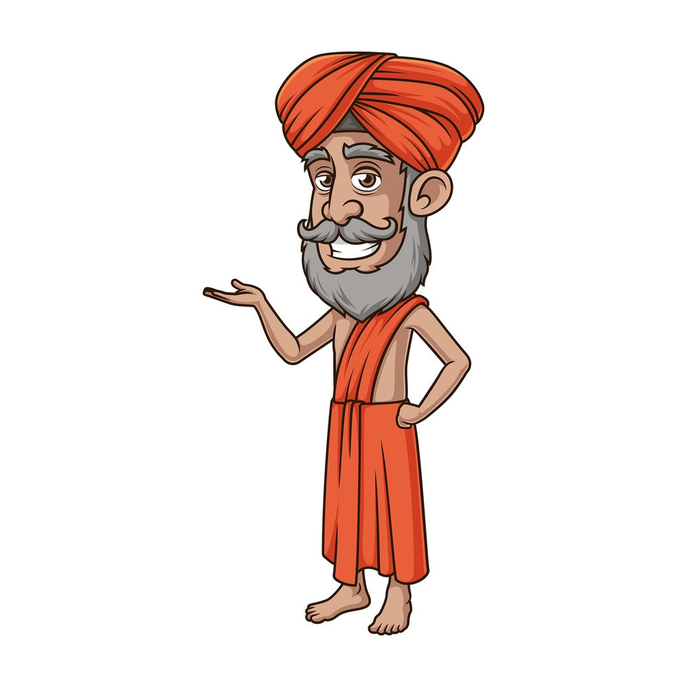 Indian guru presenting. PNG - JPG and vector EPS (infinitely scalable).