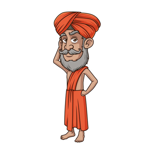Indian guru thinking. PNG - JPG and vector EPS (infinitely scalable).