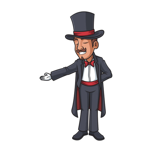 Magician bowing. PNG - JPG and vector EPS (infinitely scalable).
