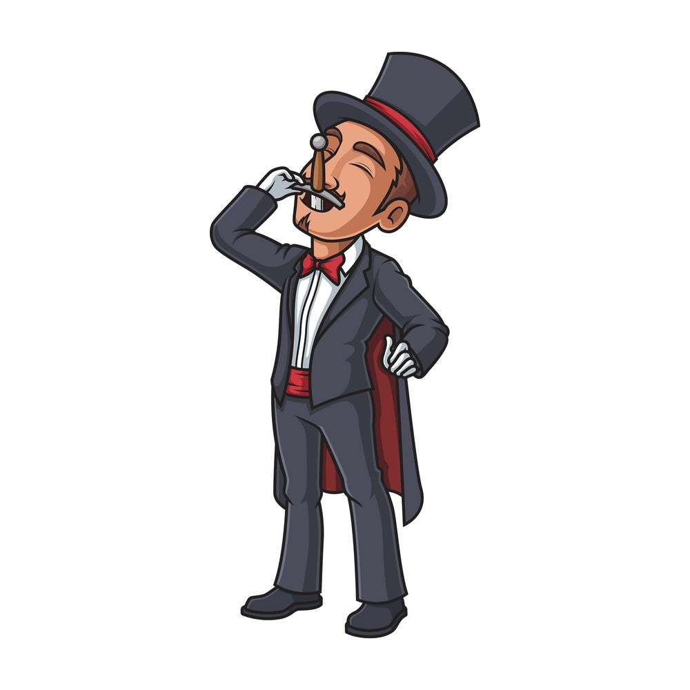 Magician swallowing sword trick. PNG - JPG and vector EPS (infinitely scalable).