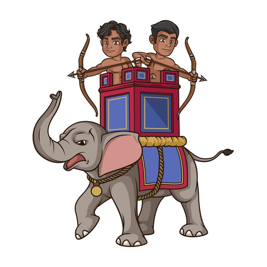 Persian war elephant. PNG - JPG and vector EPS file formats (infinitely scalable). Image isolated on transparent background.