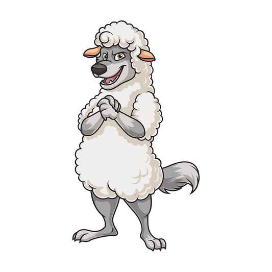 Wolf in sheep's clothing. PNG - JPG and vector EPS file formats (infinitely scalable). Image isolated on transparent background.