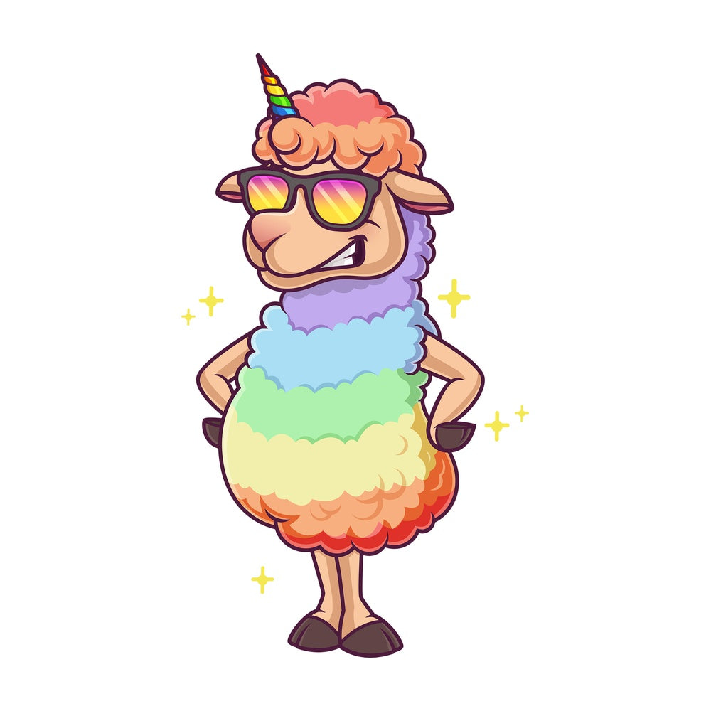 Sheep unicorn. PNG - JPG and vector EPS file formats (infinitely scalable). Image isolated on transparent background.