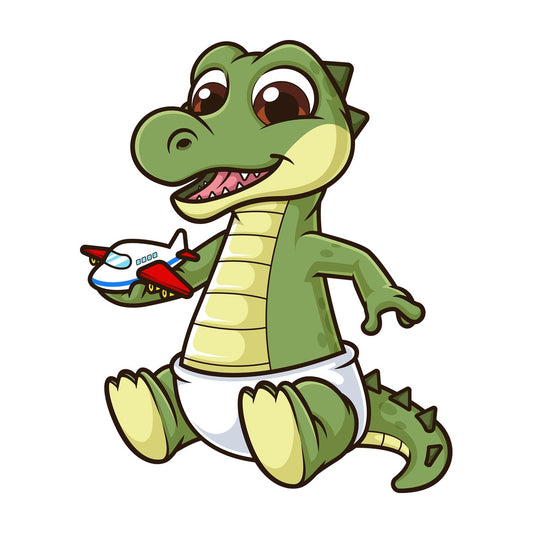 Cute baby crocodile. PNG - JPG and vector EPS file formats (infinitely scalable). Image isolated on transparent background.