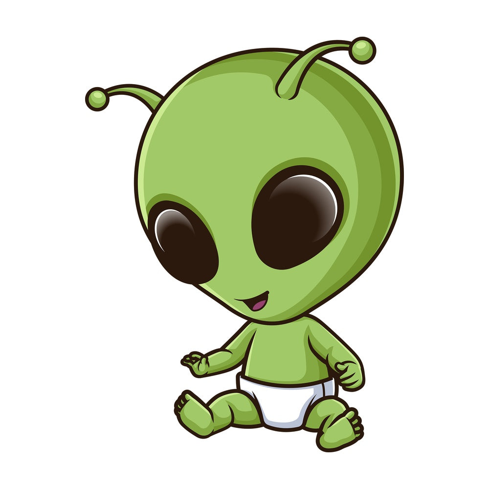 Baby alien. PNG - JPG and vector EPS file formats (infinitely scalable). Image isolated on transparent background.