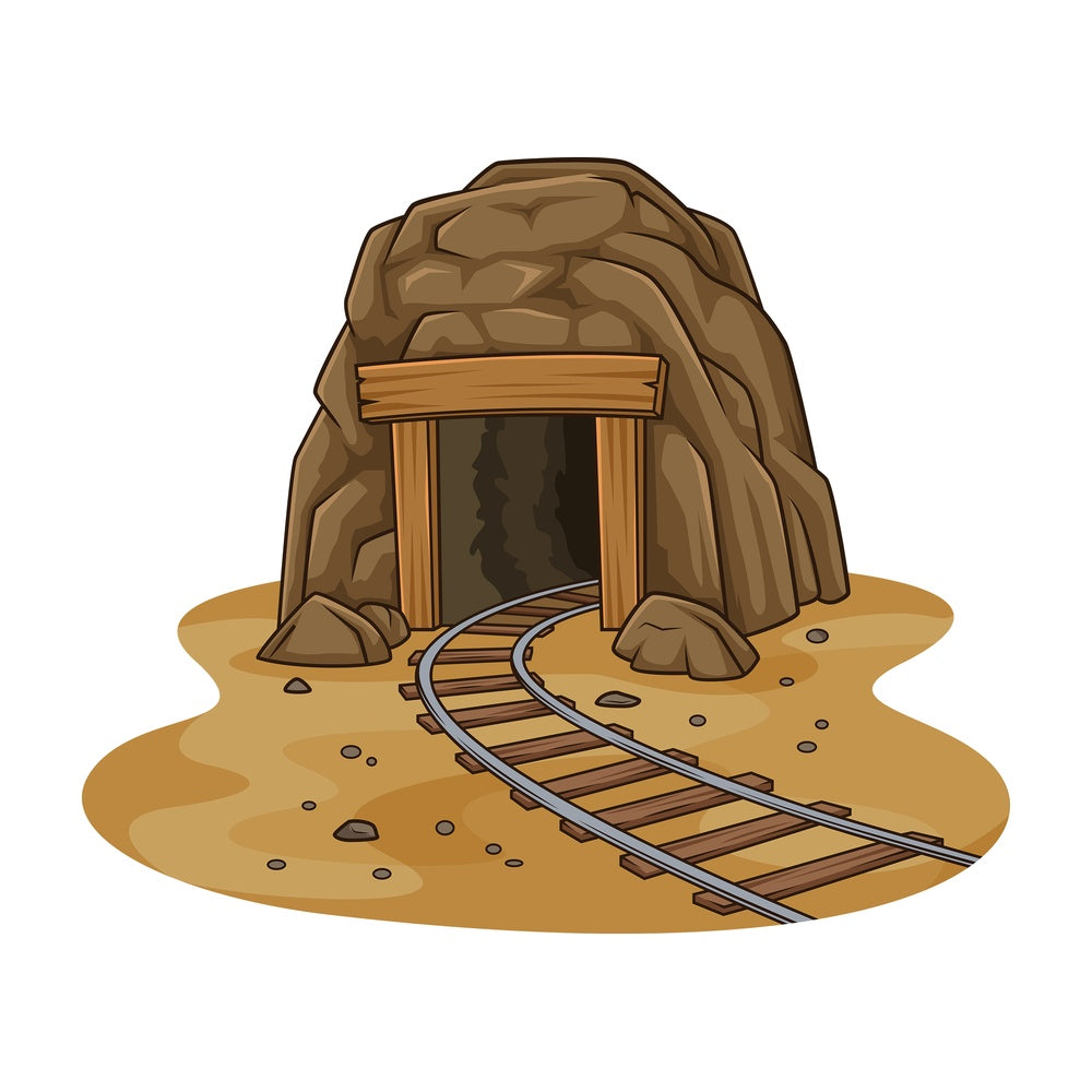 Mine entrance. PNG - JPG and vector EPS file formats (infinitely scalable). Image isolated on transparent background.