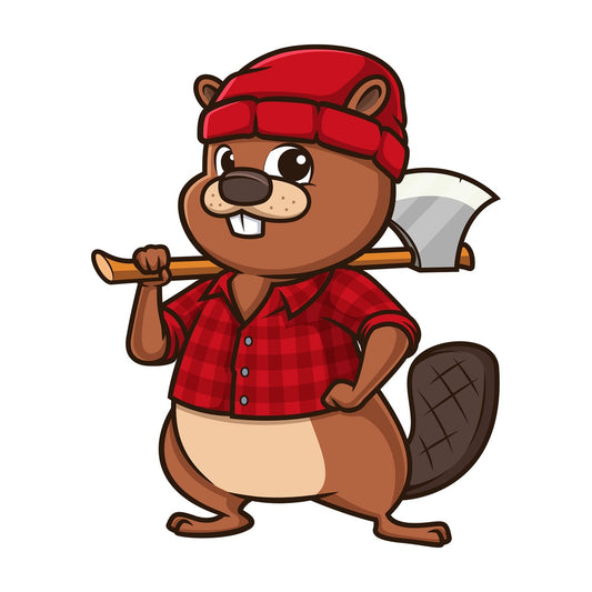 Lumberjack beaver. PNG - JPG and vector EPS file formats (infinitely scalable). Image isolated on transparent background.