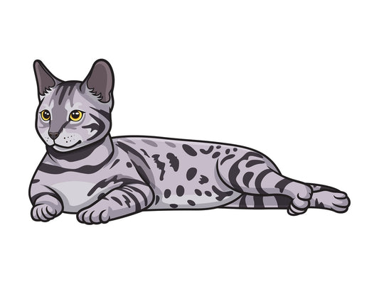 Bengal cat lying down. PNG - JPG and vector EPS (infinitely scalable).