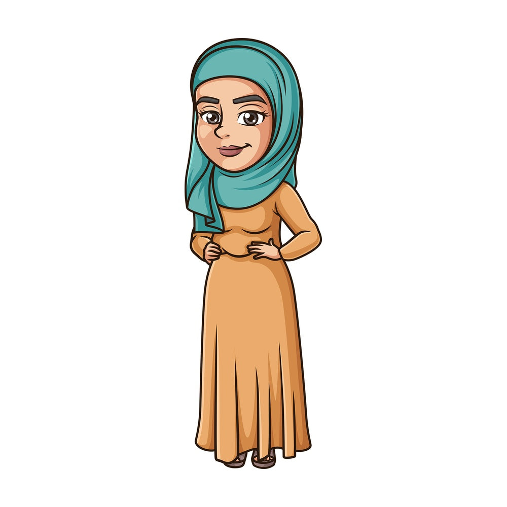 Muslim woman with hijab. PNG - JPG and vector EPS (infinitely scalable).