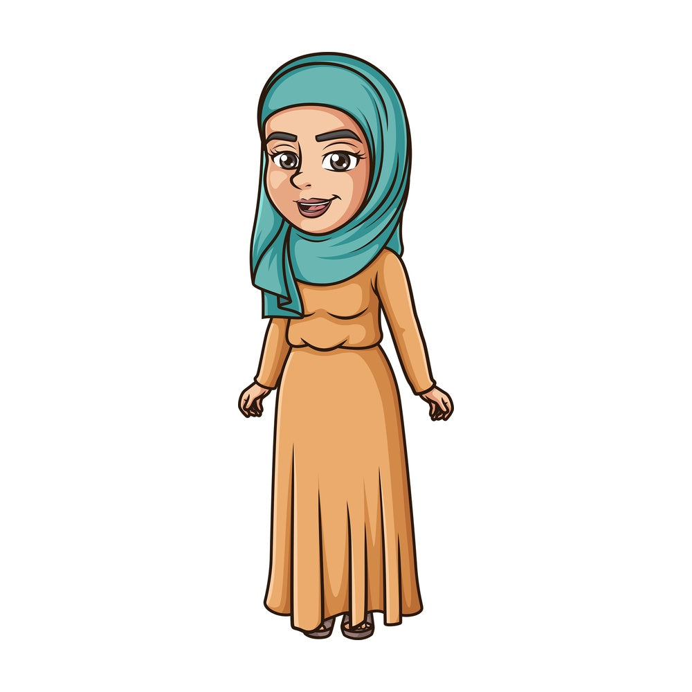 Happy muslim woman. PNG - JPG and vector EPS (infinitely scalable).