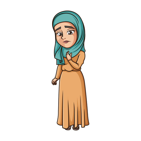 Sad muslim woman. PNG - JPG and vector EPS (infinitely scalable).