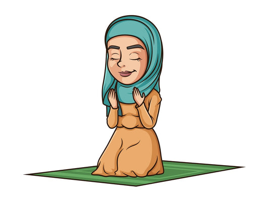 Muslim woman praying. PNG - JPG and vector EPS (infinitely scalable).