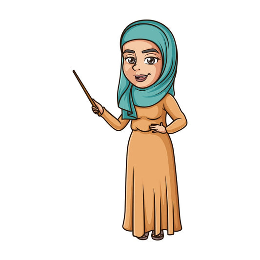 Muslim woman teaching. PNG - JPG and vector EPS (infinitely scalable).