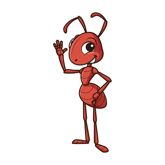 Happy ant waving. PNG - JPG and vector EPS (infinitely scalable).