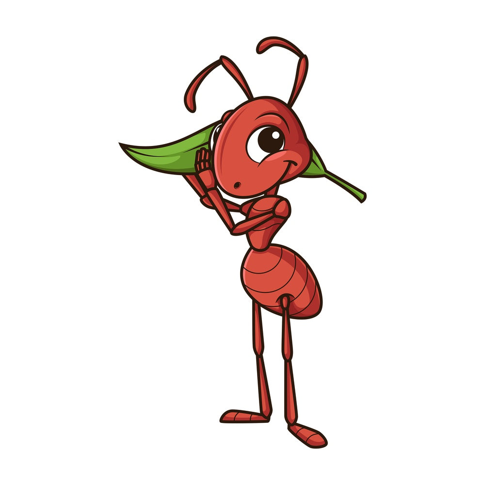 Ant carrying leaf. PNG - JPG and vector EPS (infinitely scalable).