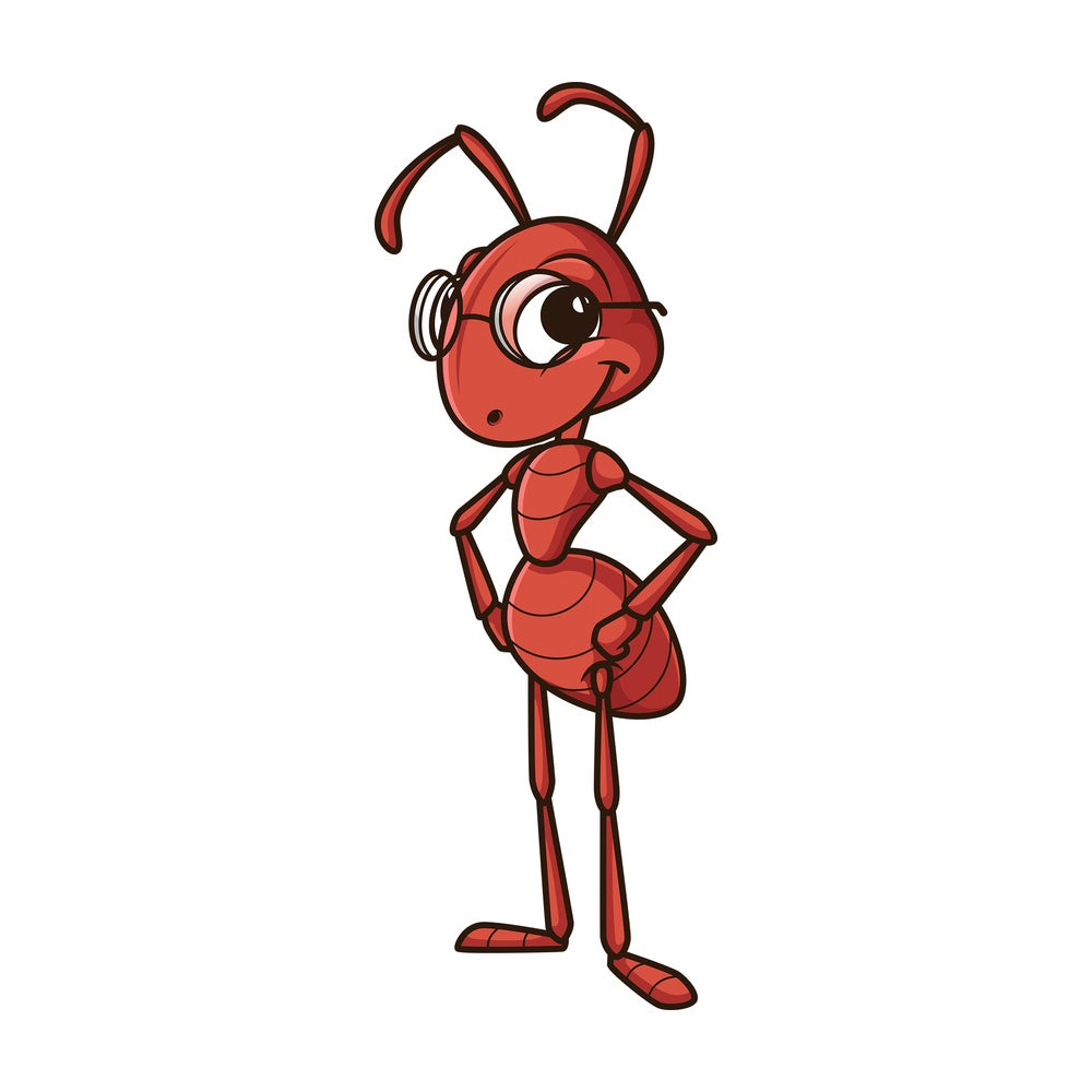 Ant with glasses. PNG - JPG and vector EPS (infinitely scalable).