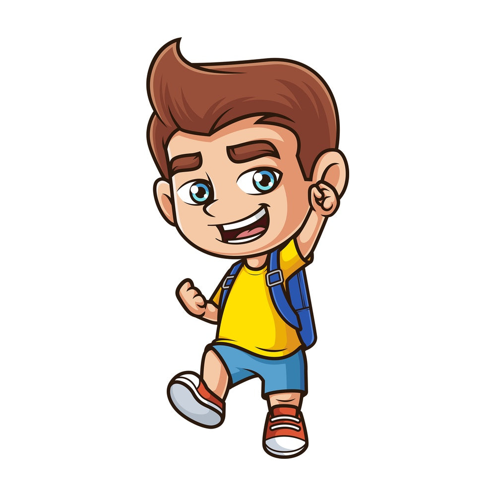 Kid going to school. PNG - JPG and vector EPS (infinitely scalable).
