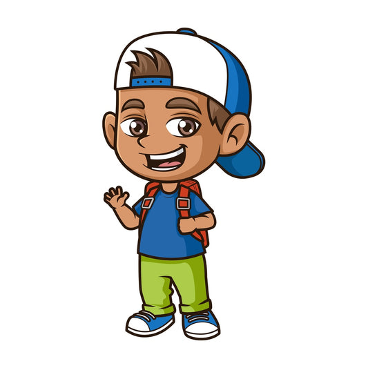 Hispanic boy going to school. PNG - JPG and vector EPS (infinitely scalable).