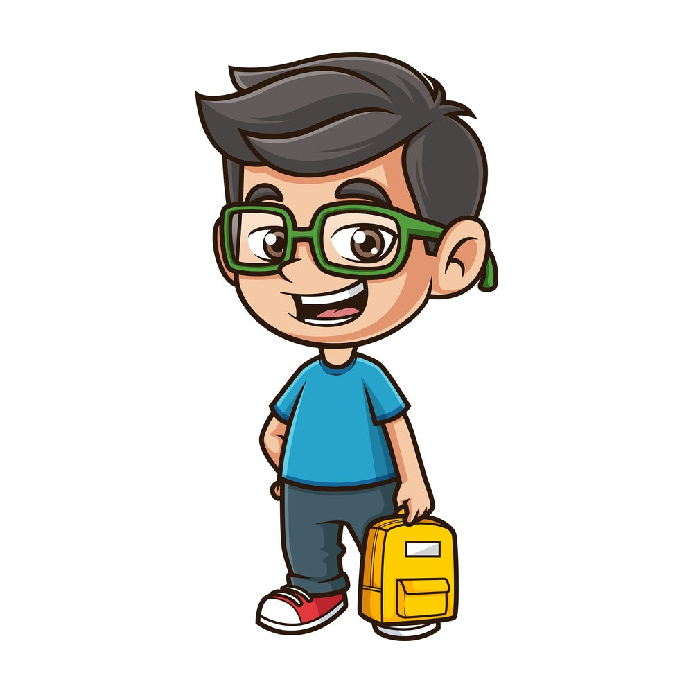 School boy with backpack. PNG - JPG and vector EPS (infinitely scalable).