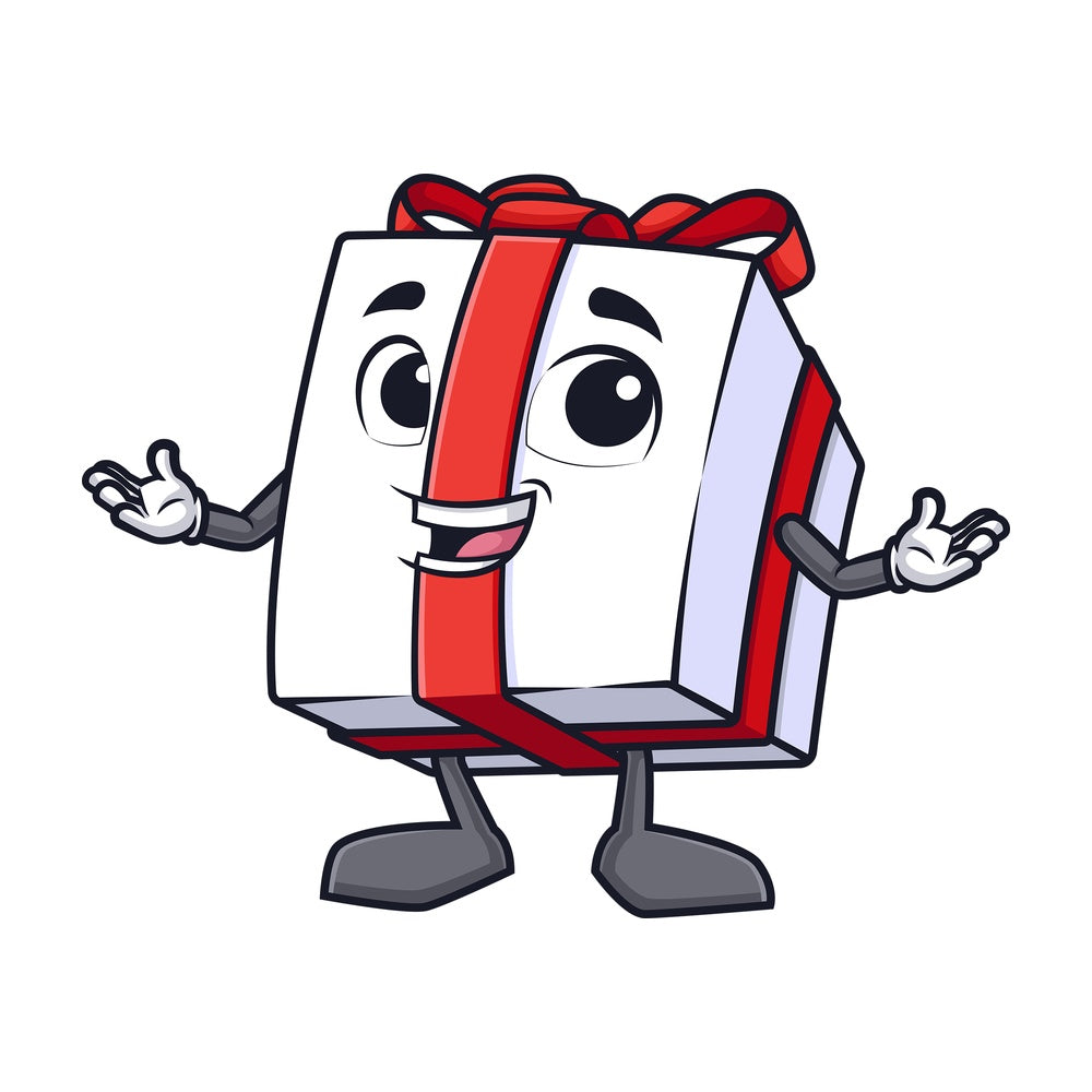 Happy gift box. PNG - JPG and vector EPS (infinitely scalable).