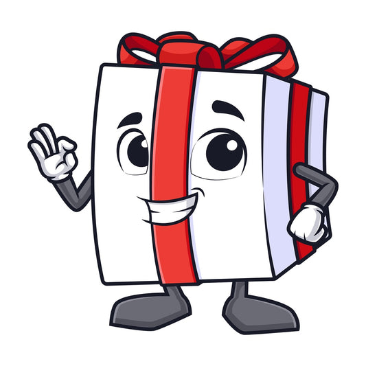 Gift box a-ok gesture. PNG - JPG and vector EPS (infinitely scalable).
