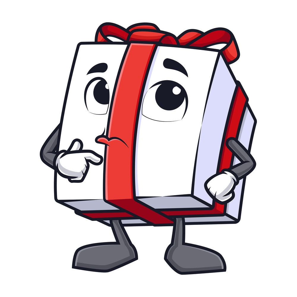 Thinking gift box. PNG - JPG and vector EPS (infinitely scalable).