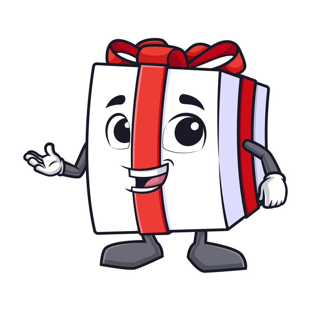 Gift box presenting. PNG - JPG and vector EPS (infinitely scalable).