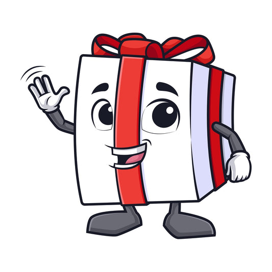 Gift box waving. PNG - JPG and vector EPS (infinitely scalable).