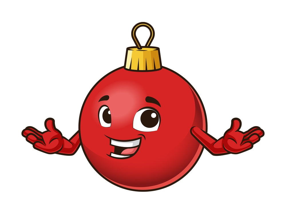 Friendly christmas ball mascot. PNG - JPG and vector EPS (infinitely scalable).