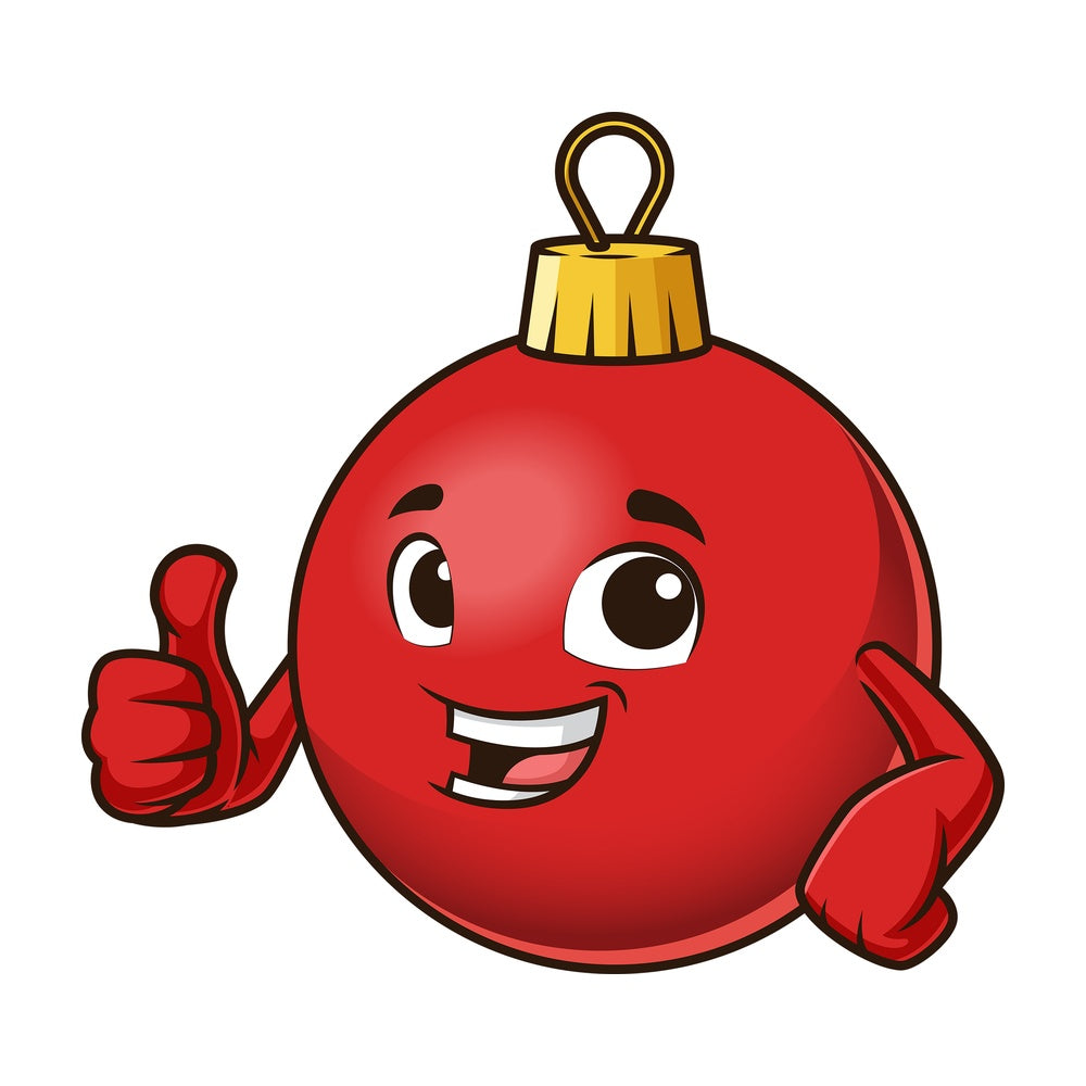 Christmas ball thumbs up. PNG - JPG and vector EPS (infinitely scalable).