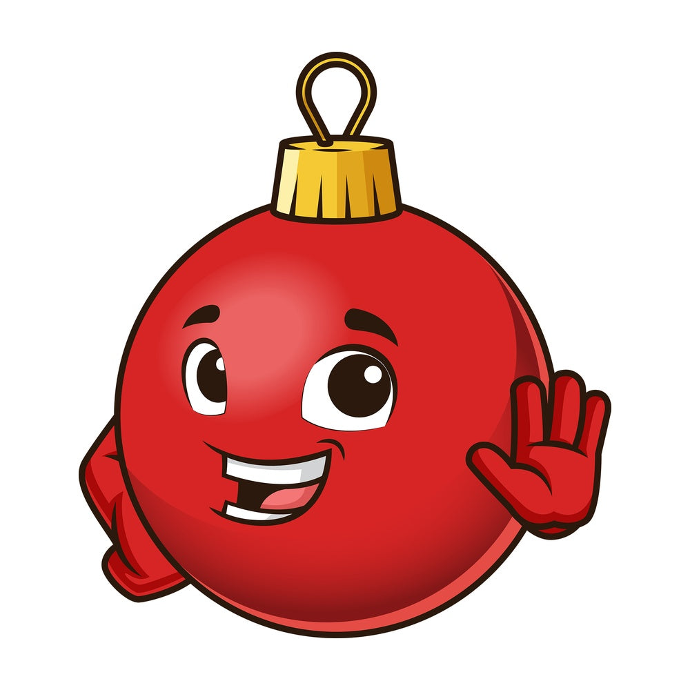 Christmas ball attention gesture. PNG - JPG and vector EPS (infinitely scalable).