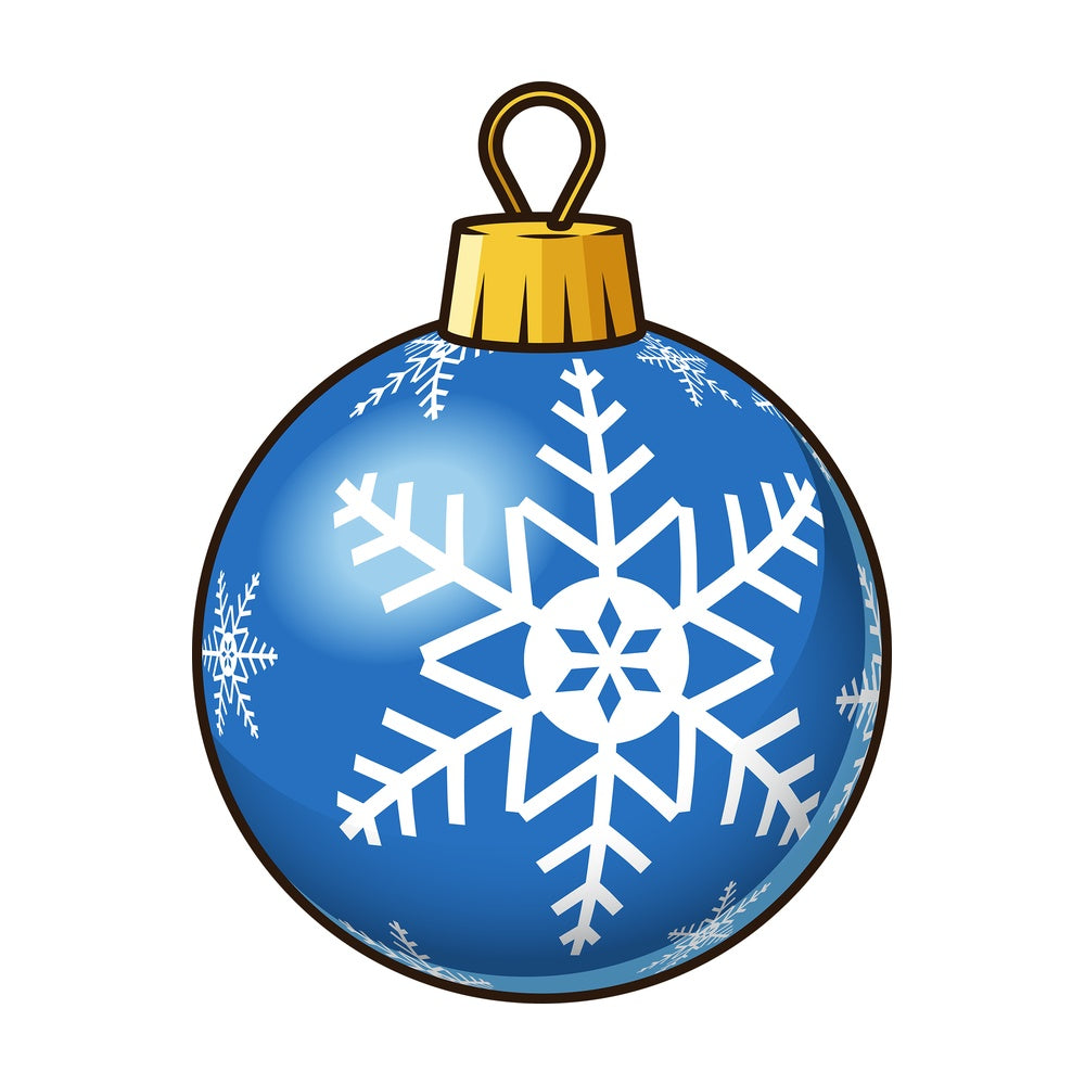 Blue snowflake christmas ball. PNG - JPG and vector EPS file formats (infinitely scalable). Image isolated on transparent background.