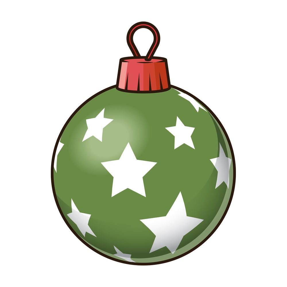 Green star christmas ball. PNG - JPG and vector EPS file formats (infinitely scalable). Image isolated on transparent background.
