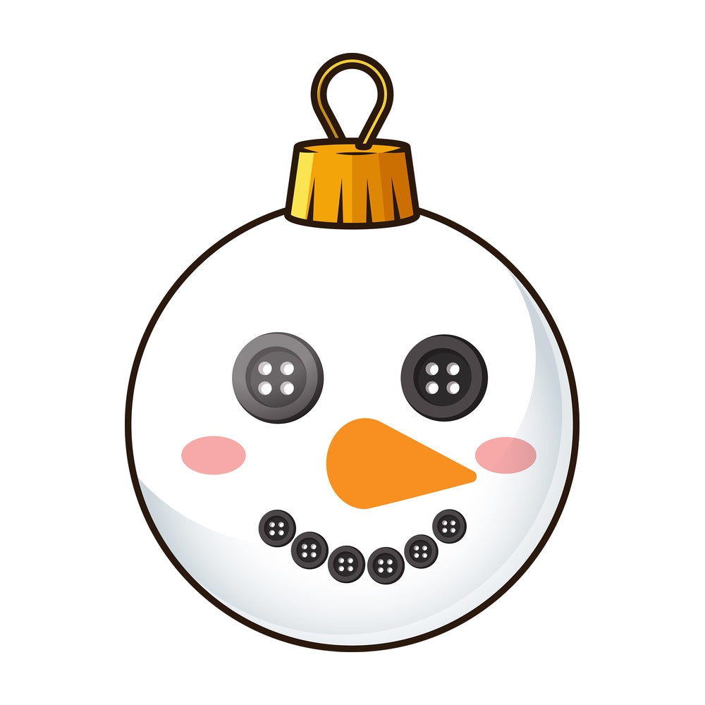 Snowman christmas ball. PNG - JPG and vector EPS file formats (infinitely scalable). Image isolated on transparent background.