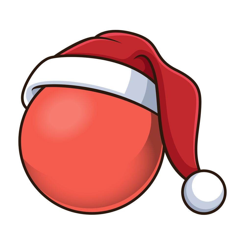 Christmas ball with santa hat. PNG - JPG and vector EPS file formats (infinitely scalable). Image isolated on transparent background.