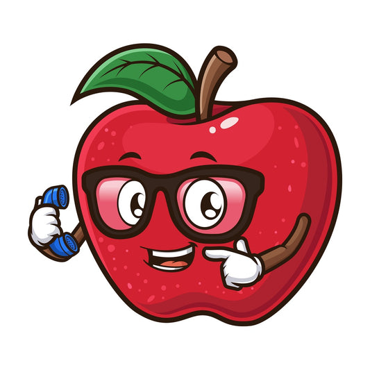 Apple pointing to phone. PNG - JPG and vector EPS (infinitely scalable).