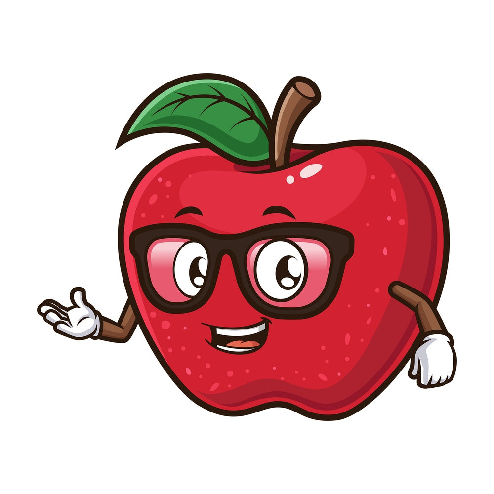 Friendly apple. PNG - JPG and vector EPS (infinitely scalable).