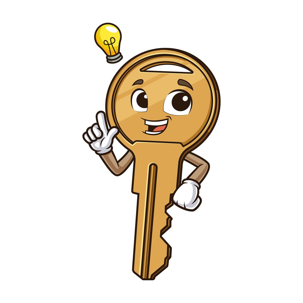 Key having an idea. PNG - JPG and vector EPS (infinitely scalable).