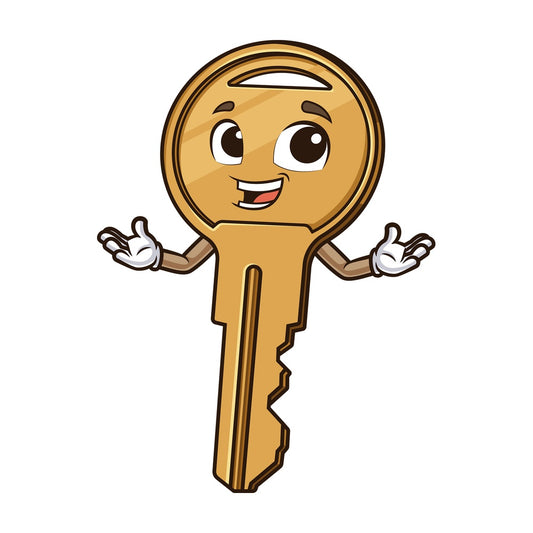 Happy key. PNG - JPG and vector EPS (infinitely scalable).