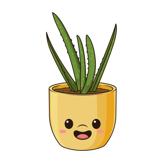 Kawaii aloe vera. PNG - JPG and vector EPS (infinitely scalable).