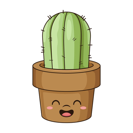 Kawaii cactus. PNG - JPG and vector EPS (infinitely scalable).