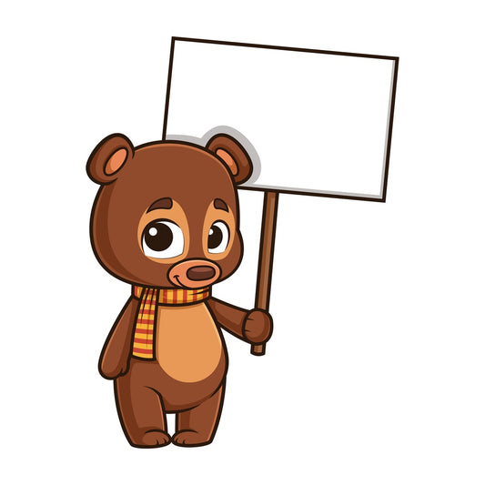 Autumn bear blank sign. PNG - JPG and vector EPS (infinitely scalable).